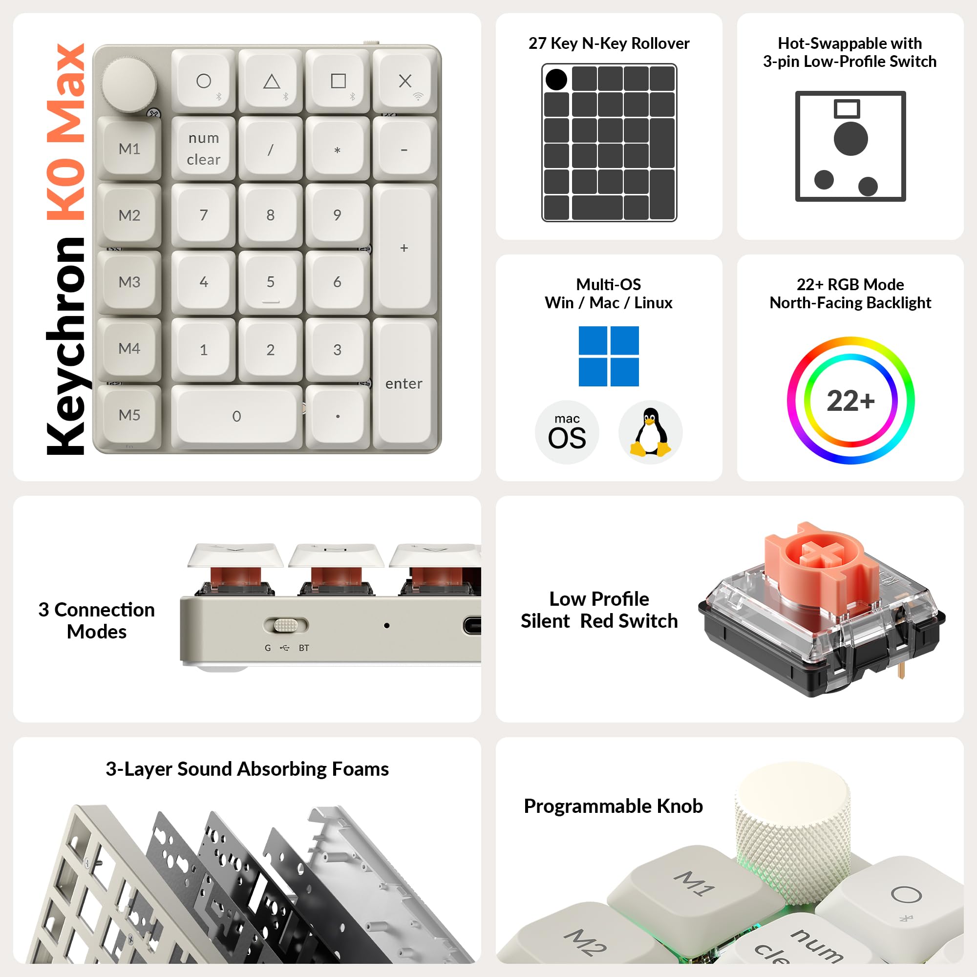 Amazon | 「国内正規品」Keychron K0 Max ワイヤレスカスタム数字キー