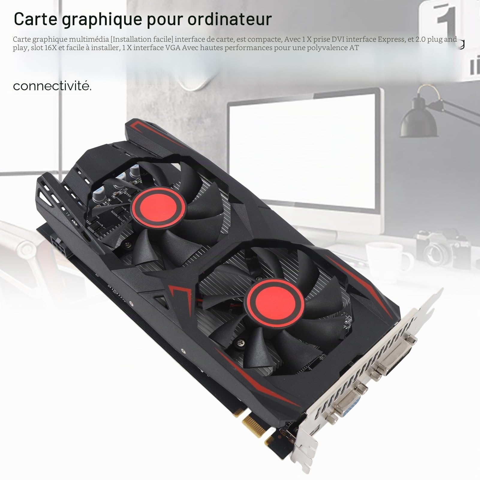 Carte graphique GTX550TI 6 Go D5 192 bits PCI Express X16 2.0 avec double fan, prise en charge de l'interface multimédia DVI, VGA, HD, pour jeux vidéo