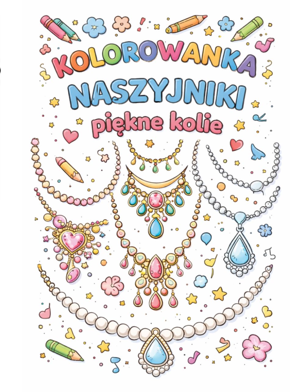 Kolorowanka naszyjniki piękne kolie: biżuteria