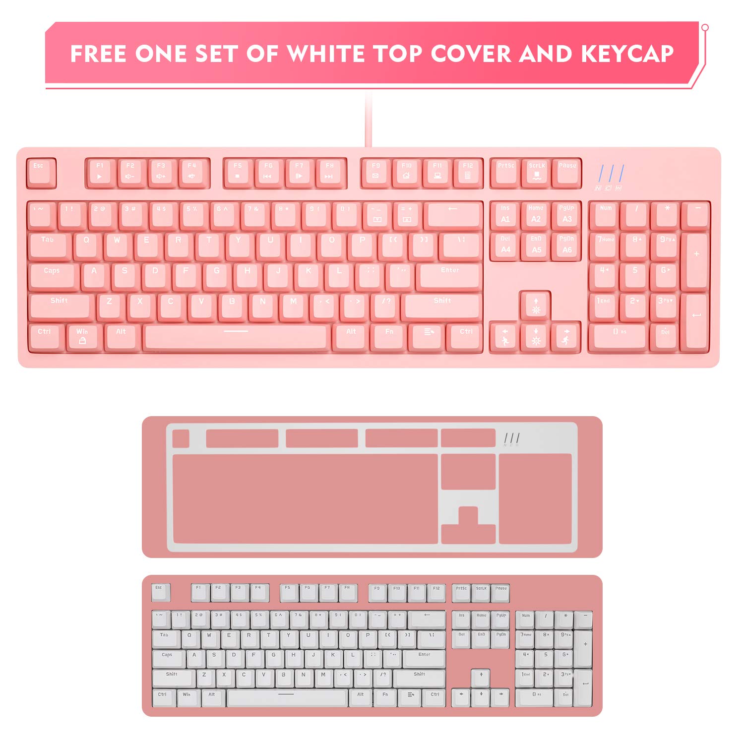 MAGEGEE フルサイズキーボード ピンク・グレー MAGEGEE フルサイズ