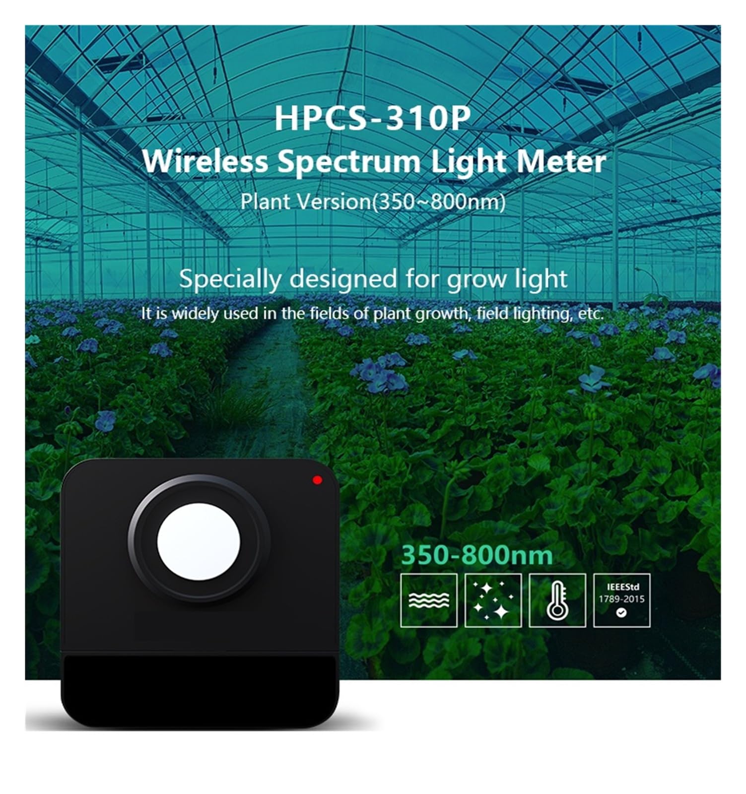 Handspektrometer 380-780 nm Spektralilluminometer mit 3,5-Zoll-LCD-Display PPFD PAR-Lichtanalysegerät for LED-Wachstumslichter