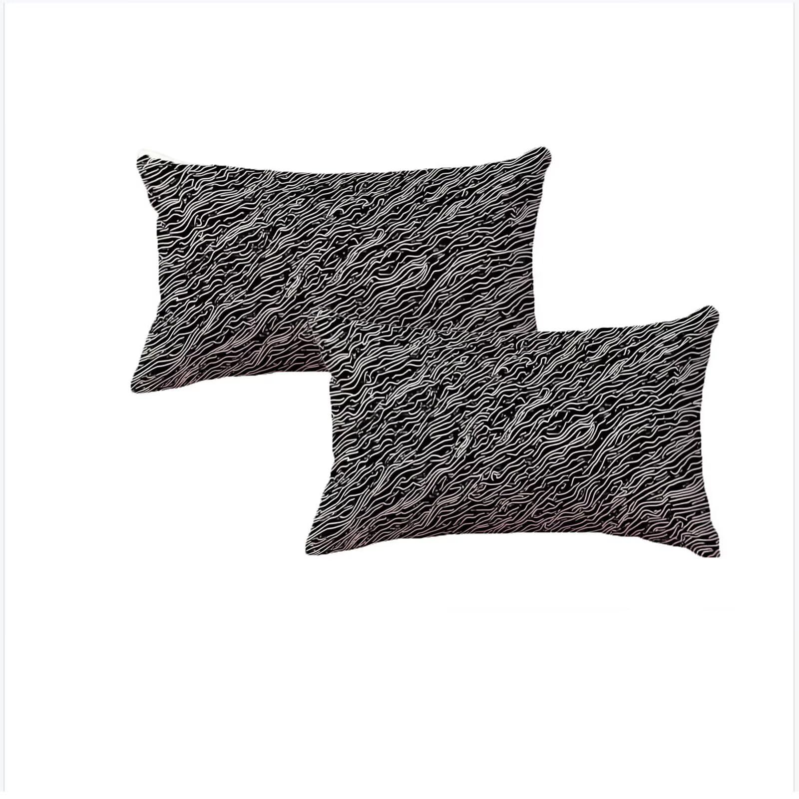 Housse coussin 40x80cm lot de 2 taies d'oreillers de salon imperméables en lin