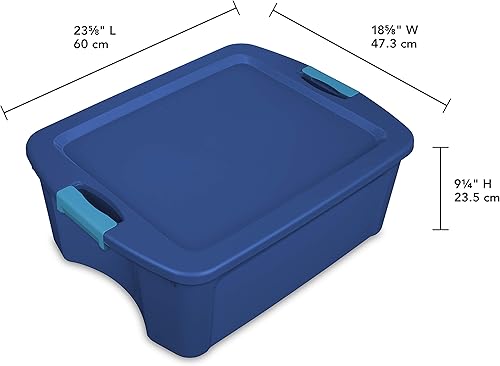 Miniatura 2 de Sterilite Pestillo y transporte de 12 galones, contenedor de almacenamiento apilable con tapa de pestillo, contenedor de plástico para organizar