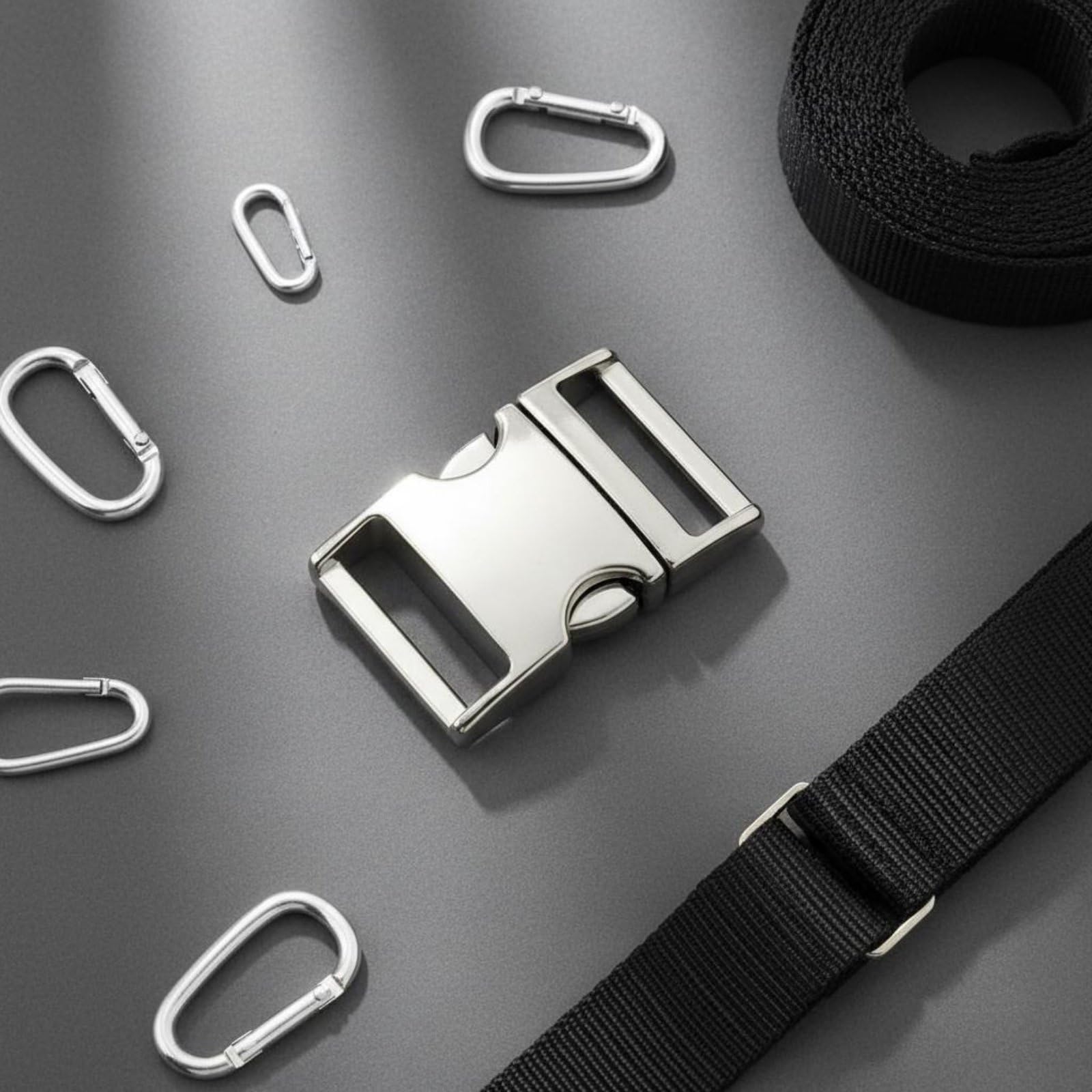 Fibbia a Sgancio Rapido Fibbia Lato Chiusura Cinghia Gancio Cinturino in Metallo Robusto in Lega di Zinco Adatta a Bagagli Collari Attrezzatura Outdoor Bricolage