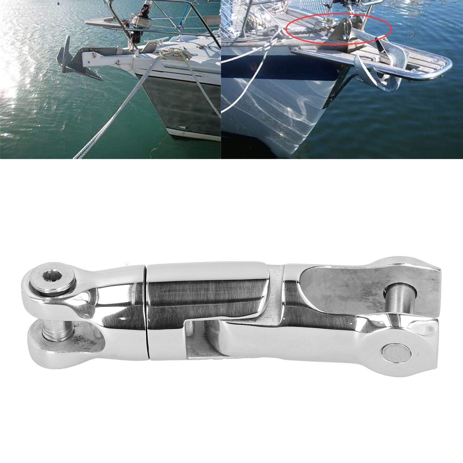 Generic Conector Giratorio de Ancla para Barco, Acero Inoxidable 316 Duradero para una Fácil Recuperación del Ancla, Cadena de 10 a 12 Mm, Adecuada para Hardware Marino