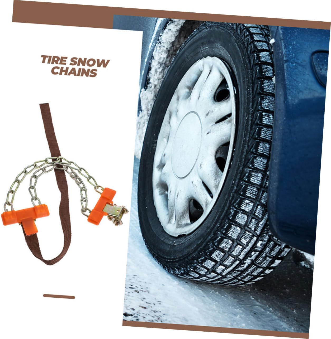 OUNONA Emergency Tire Chains for Cars and Trucks Snow Skid Chains Non-slip Design for