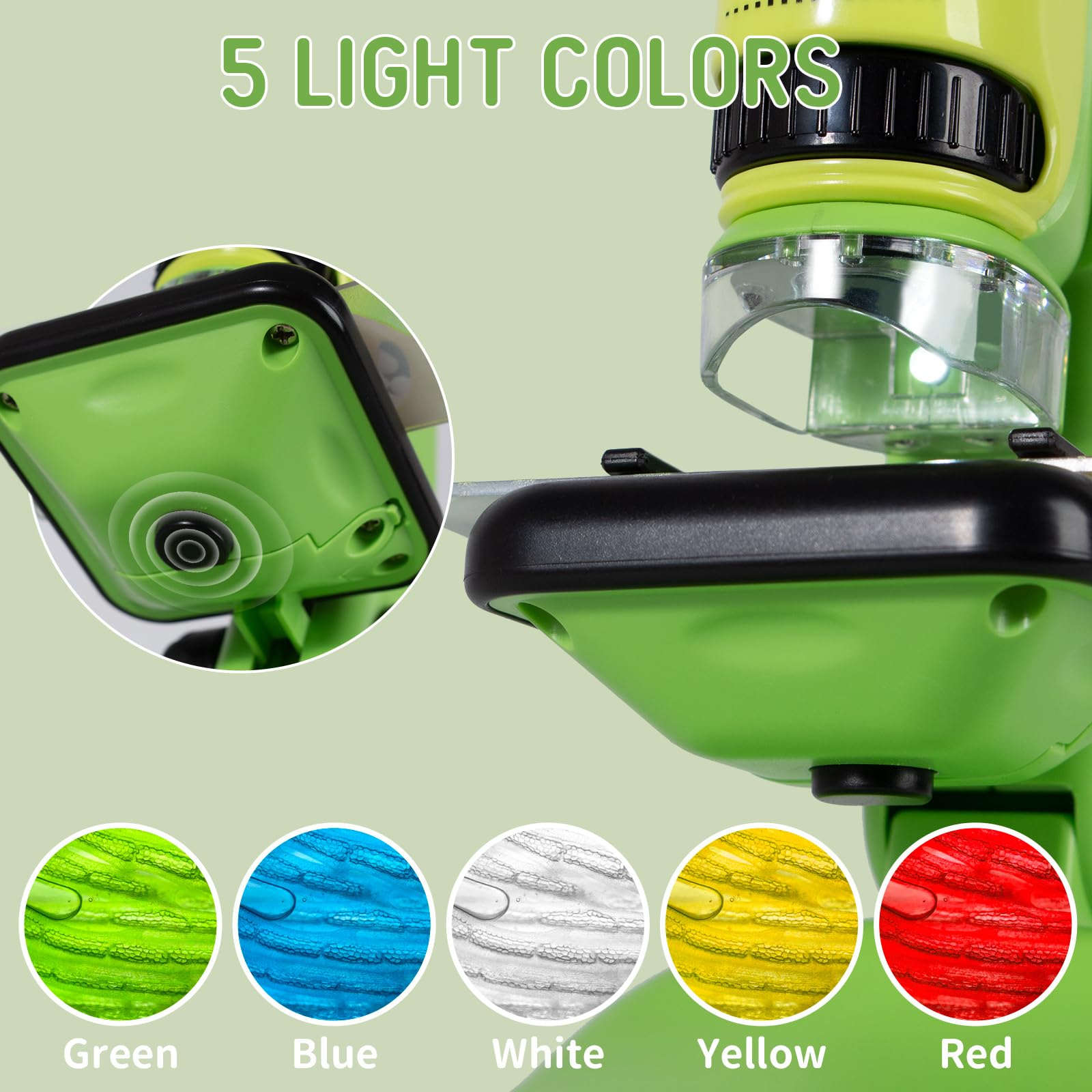 Todeco 50X-250X Microscope pour Enfants, Microscope de Poche et de Table 2 en 1, avec Zoom éclairé par LED, pour Les Enfants, Les étudiants, l'observation microbiologique
