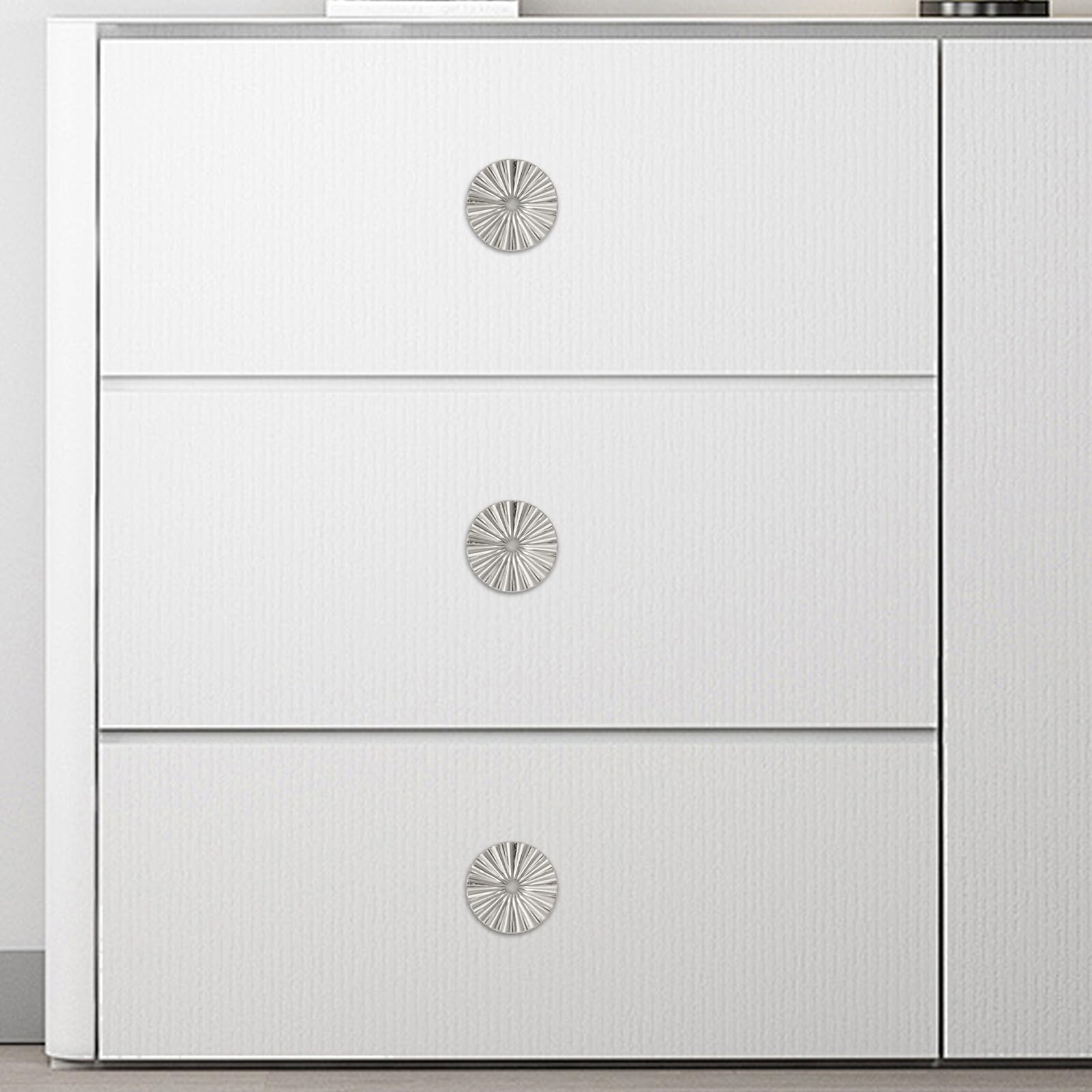 Paquete de 10 manijas de gabinete de cocina de níquel satinado cepillado para gabinete, pomos plateados para cajones de cocina
