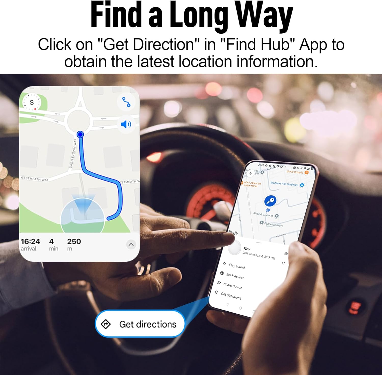 Air Tracker Tags 4 Pack Android, Android Tracker Tags, Bluetooth Tracker Google Find Trackers for Google'S Find Hub App, Key Locator, Luggage Tracker Android for Wallets, Suitcases (Black) - Image 6