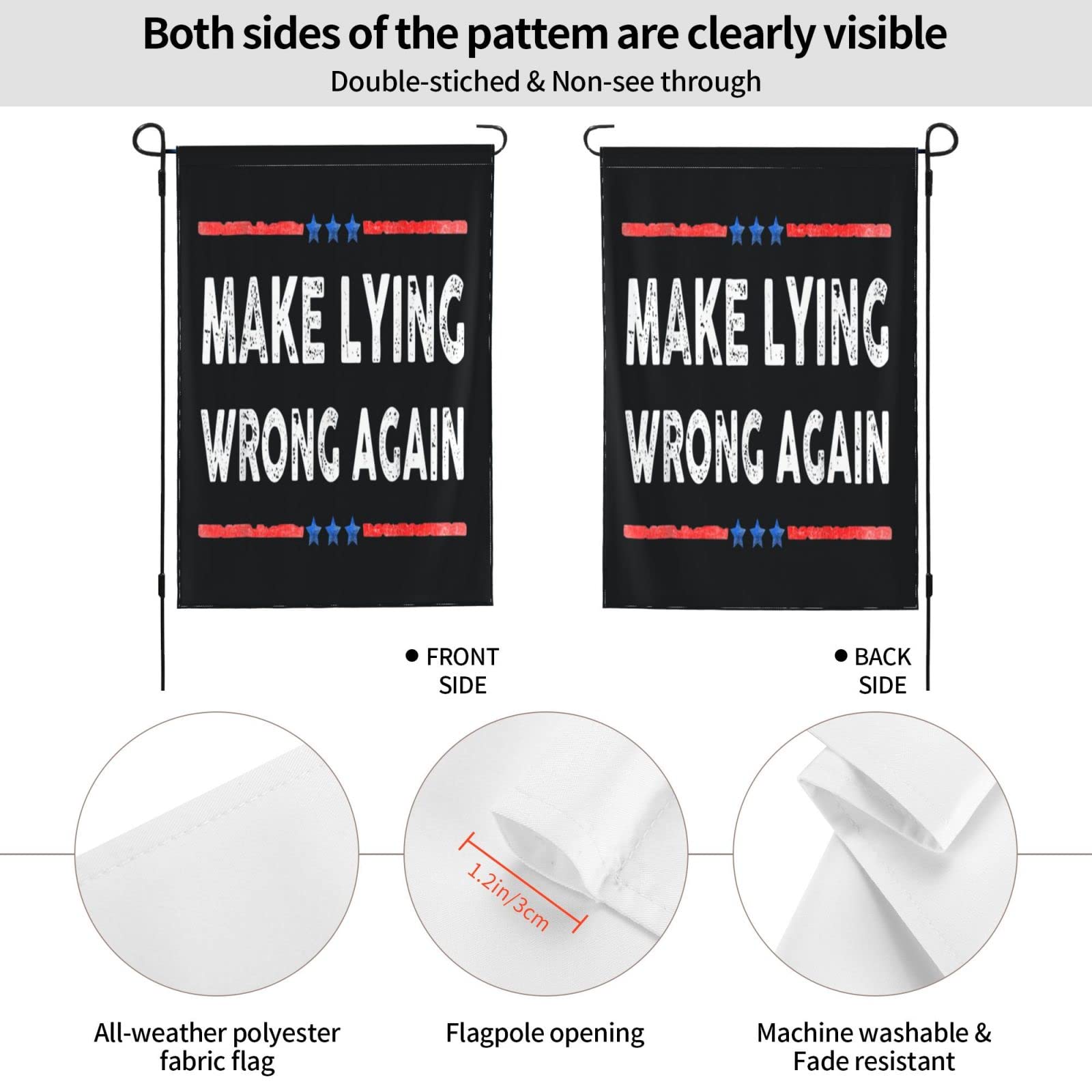 Political Tin Metal Sign Fvbnjfx Make Lying Wrong Again Flags Anti 45 ...