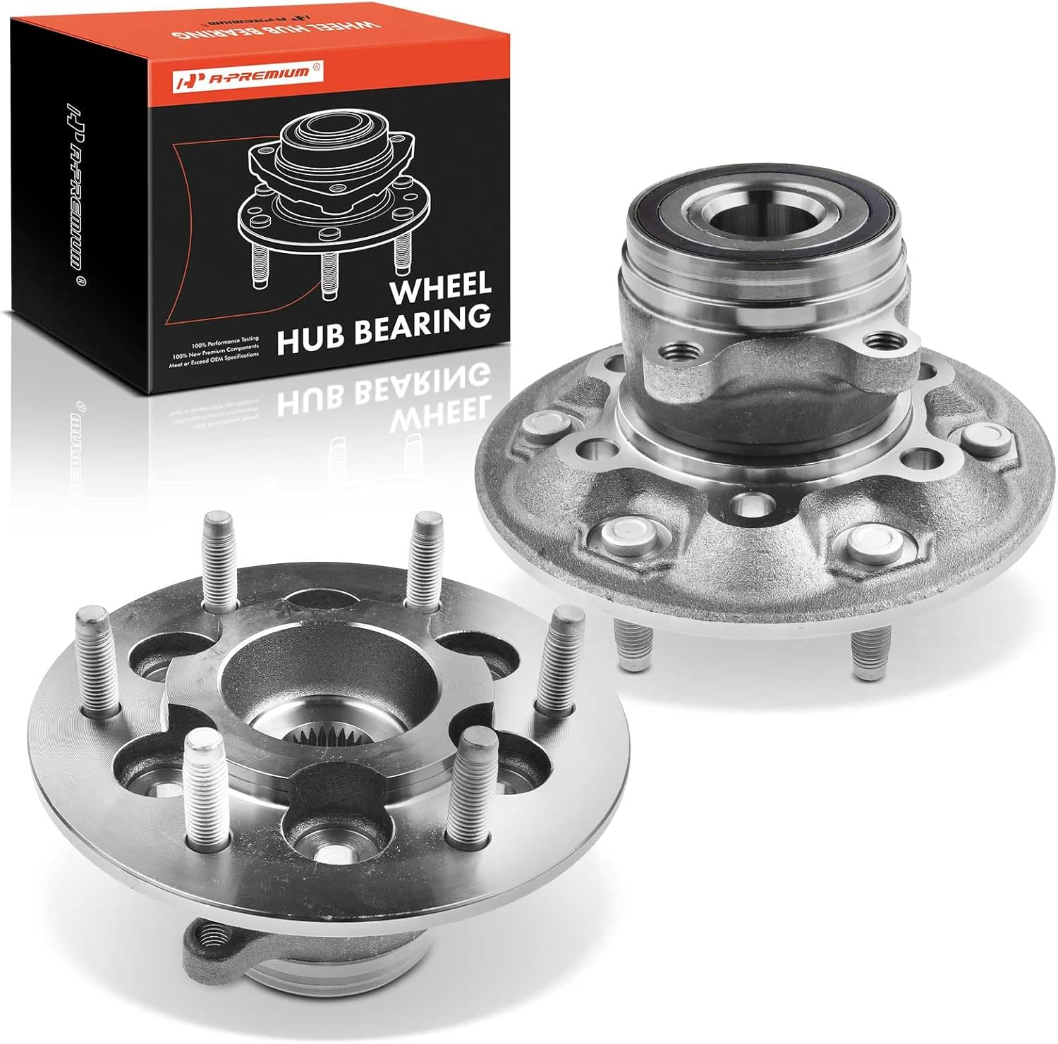 A-Premium 2 x Front Wheel Bearing and Hub Assembly with 6-Lug Compatible with Chevrolet Colorado 2009-2012 & GMC Canyon 2009-2012, 4WD Only