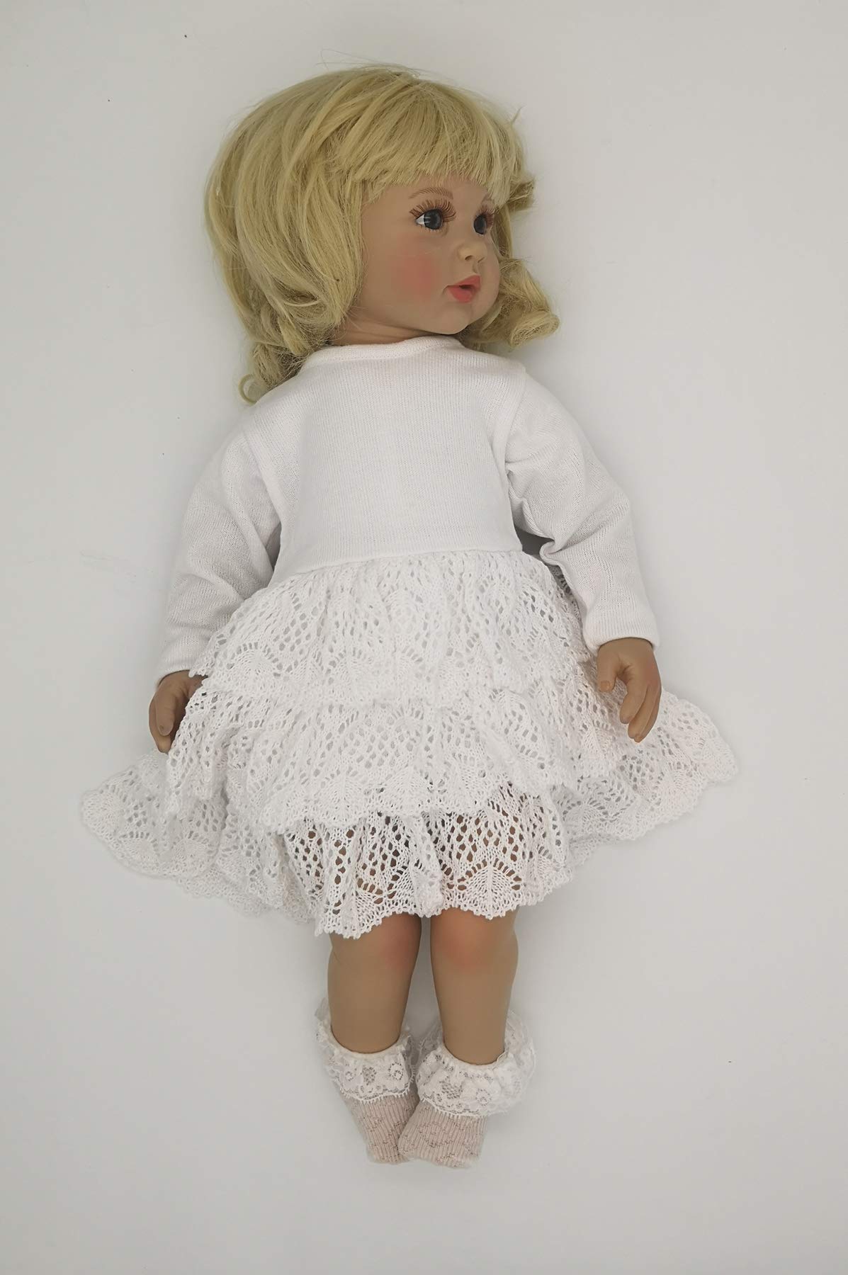 Vestido de bautizo para niña, de ceremonia, juego de 3 piezas, color blanco