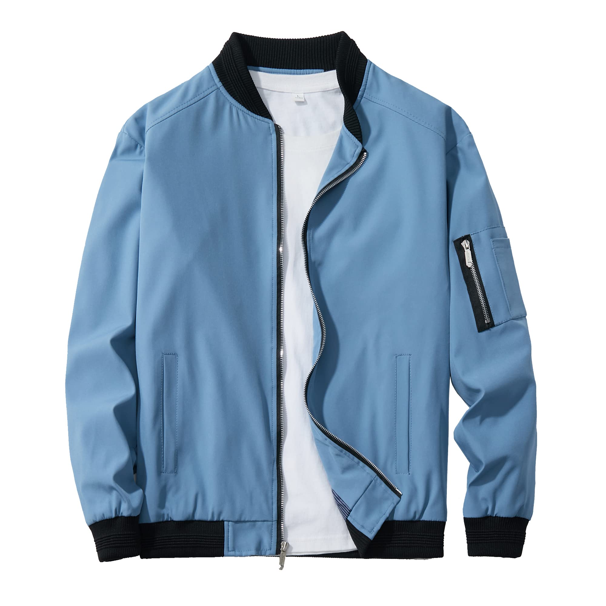 URBANFINDMen's Slim Fit Lightweight Sportswear Jacket Casual Bomber Jacket