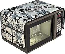 Microwave/Oven Top Cover WIth 4 Pockets (14 X 36 Inches) (Black Branch)