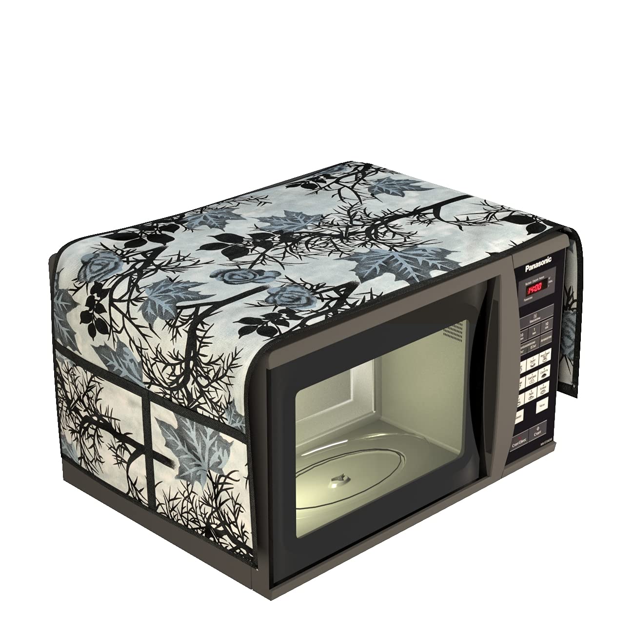 The Endless Store Microwave/Oven Top Cover WIth 4 Pockets (14 X 36 Inches) (Black Branch)-image-19