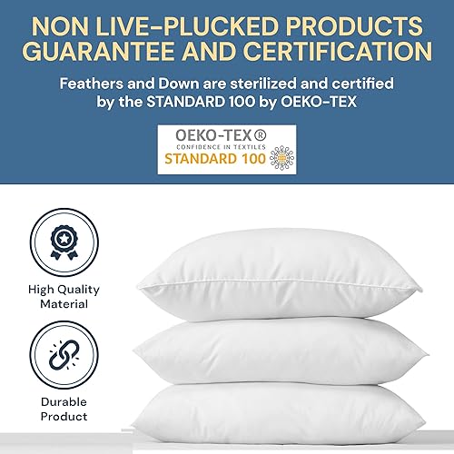 Miniatura 3 de Almohada de plumas y plumón de pato blanco - Almohadas con soporte suave y mediano