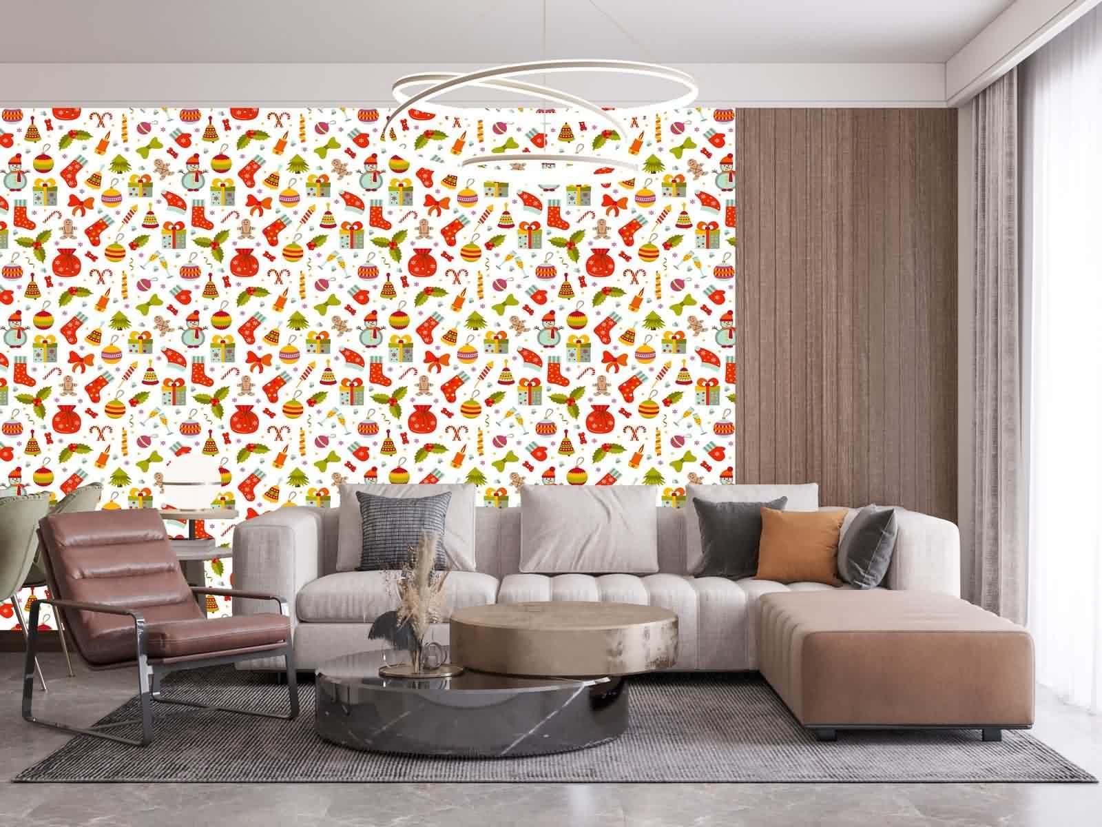 Papel pintado para baño, forro para cajones de cocina, Navidad