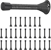 Vista 38 de Ravinte Topes de Puerta, Paquete de 12 Topes de Puerta de Resorte Negros con Amortiguador de Goma, Topes de Puerta para la Parte Inferior