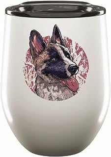 Gift for Pet Lovers Puppy Dog Illustration for Animal Fans 12oz Wine Tumbler Cup