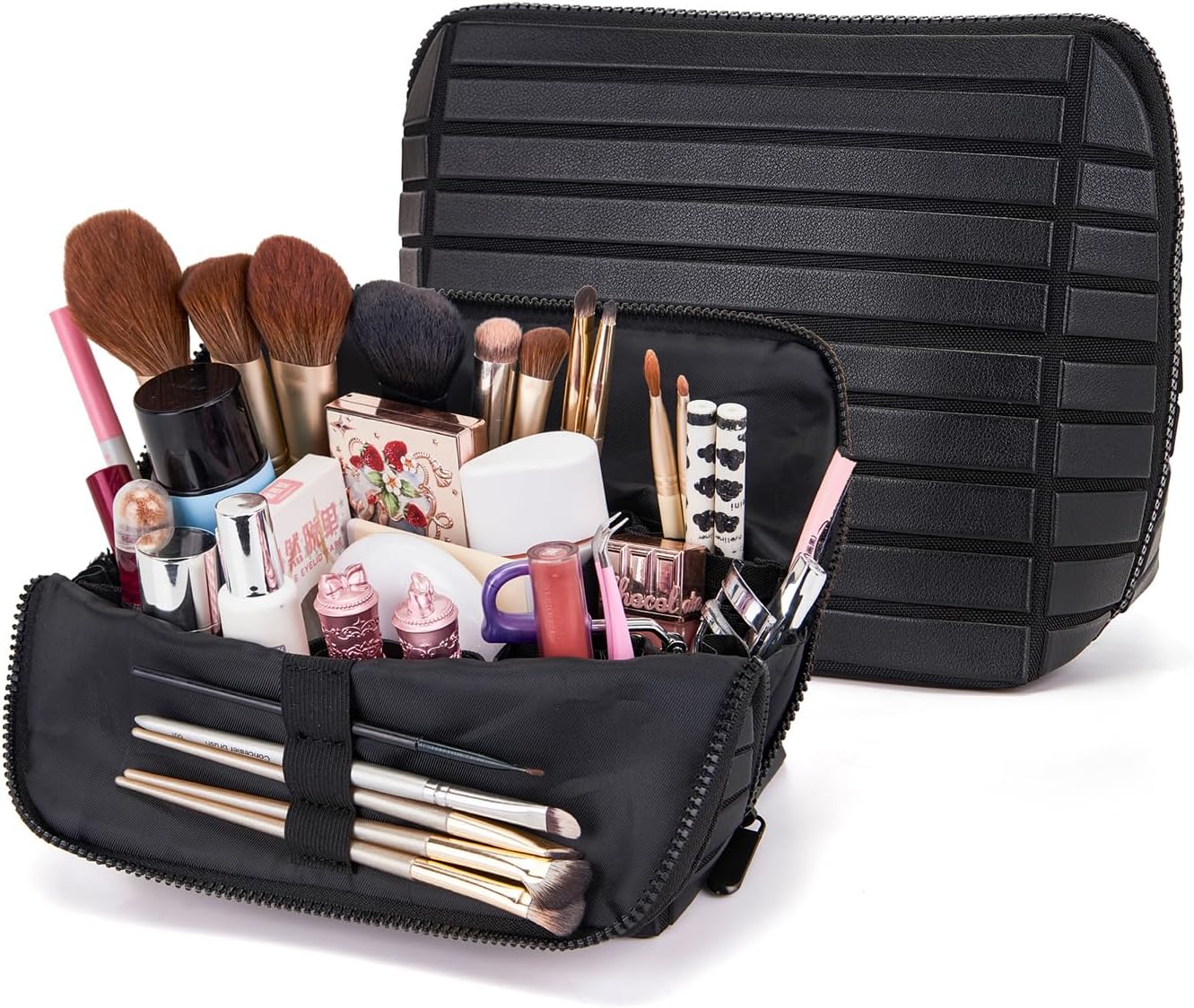 parallel travel makeup bag for women Fold-Down Design Stand Bag