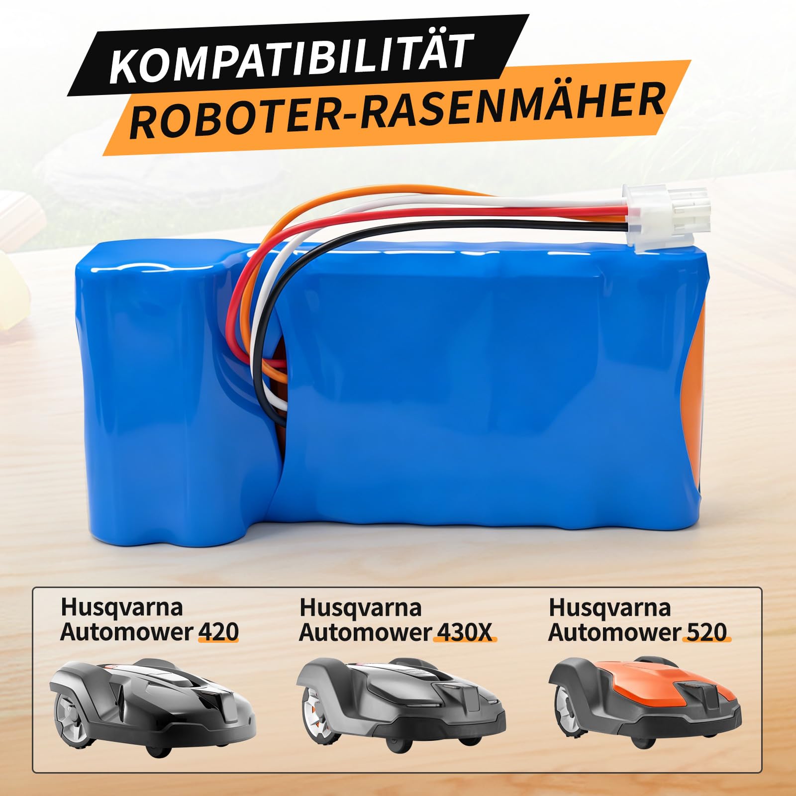 Batería de 18 V compatible con Husqvarna Automower 420, 430, 440, 320, 550, 520, AM550
