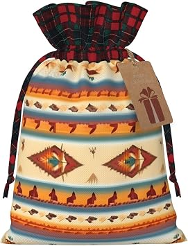 ZISHAK Native American Fabric Gift Bag-Delicately Styled For Special Occasions-Ideal For Festival,Anniversaries