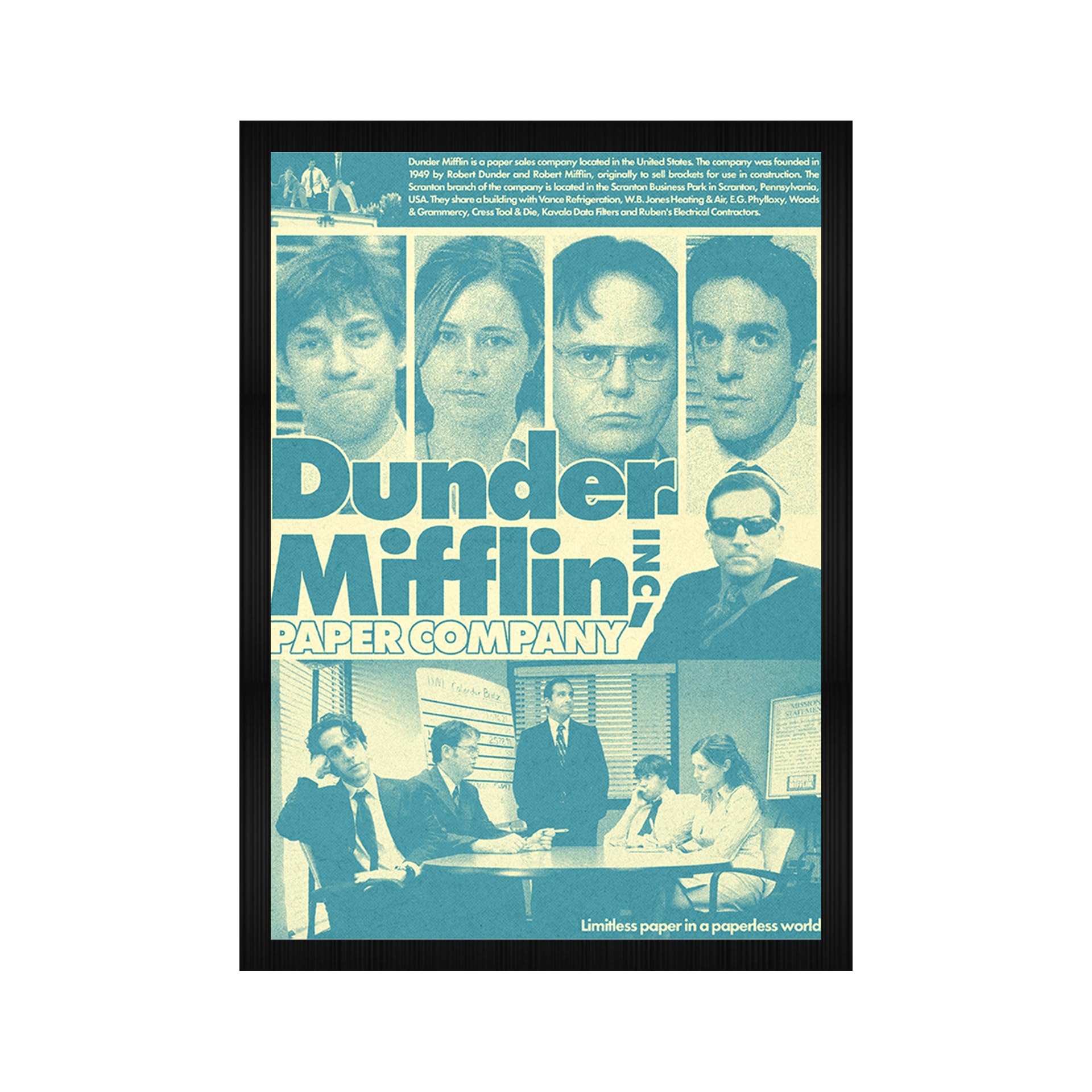 CodersParadise Dunder Mifflin Wall Poster Frames | Aesthetic A4 Poster Frames For Home, Living Room, Bedroom and Office | Wall Frames Artworks | Hanging Theme Posters