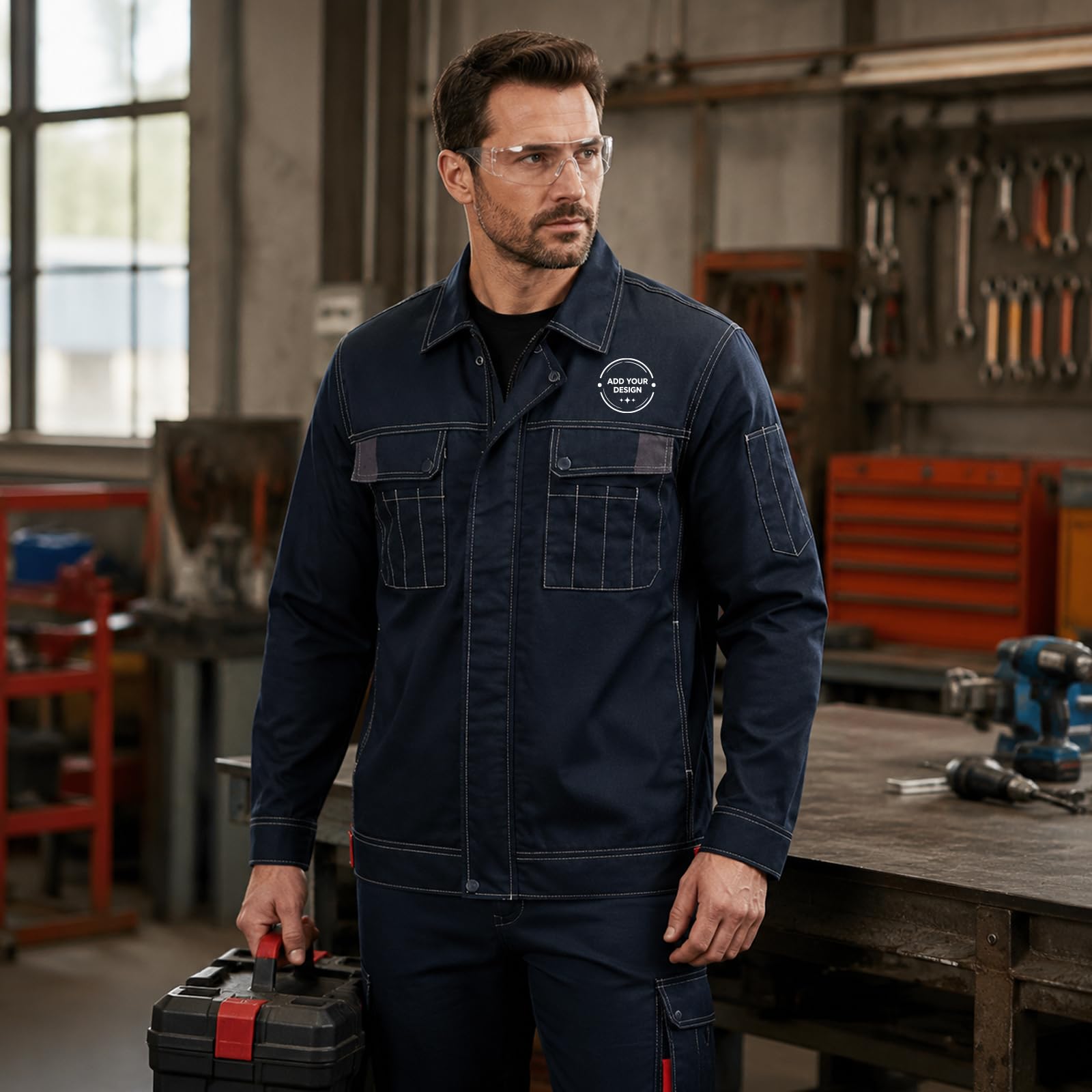 Abbigliamento protettivo personalizzato a maniche lunghe con logo resistente agli strappi traspirante per fabbriche
