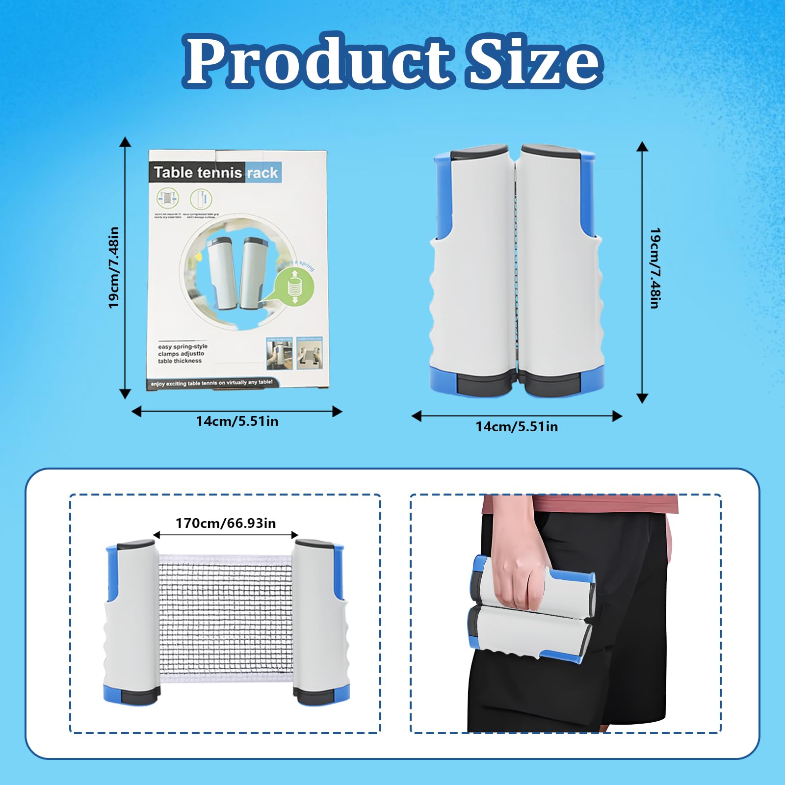 Druuzyl Filet De Ping-Pong Filet De Ping Pong Rétractable, Filet