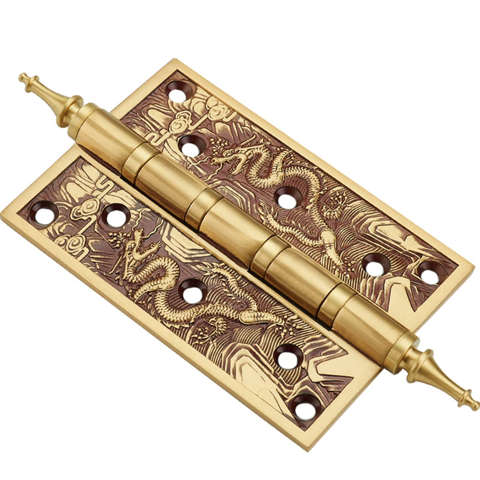 Shundeed B 1Pc Rass Hings Thick ，Retro 5Inch Antique Cabinet Door Neoclassical European Hinge Gate Room Door Copper Hinge(B)