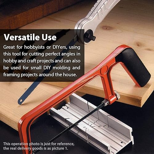 Miniatura 5 de FIRSTINFO - Mini sierra de mano para sierra para metales y inglete de aluminioranura fina con ranura para inglete, con cepilladora de recorte + 5