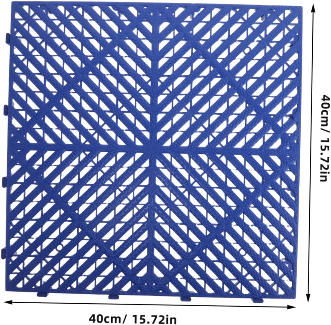 Interlocking Plastic Garage Floor Tiles for Drainage Blue Balcony Mat