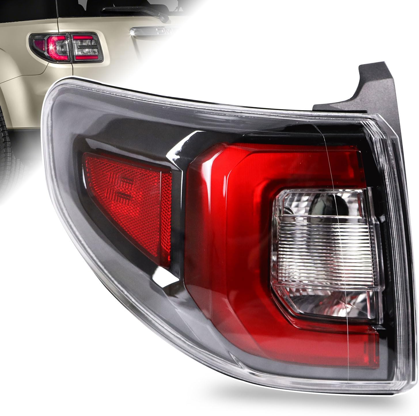 LED Tail Lights Assembly Compatible with 2013-2016 GMC Acadia Left Driver Side Replace 84051375 (Not Include Brake Bulb)