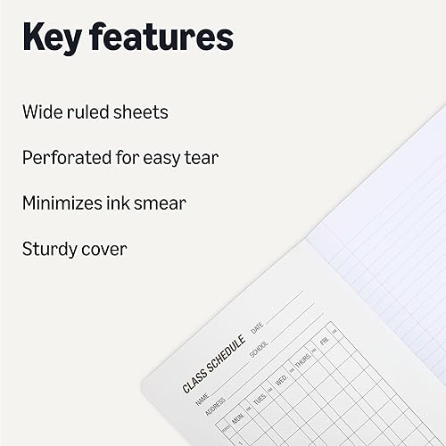 Miniatura 2 de Tienda Basics Cuaderno de composición, rayas anchas, 100 hojas, paquete de 12, mármol negro, 9.75 x 7.5 pulgadas