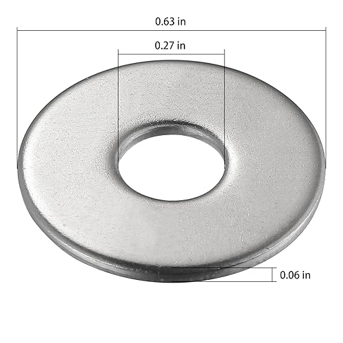 Miniatura 2 de Wensilon Arandelas planas de metal 304 de acero inoxidable de 14 pulgadas x 58 para tornillos y pernos, adecuadas para mantenimiento de fábrica,
