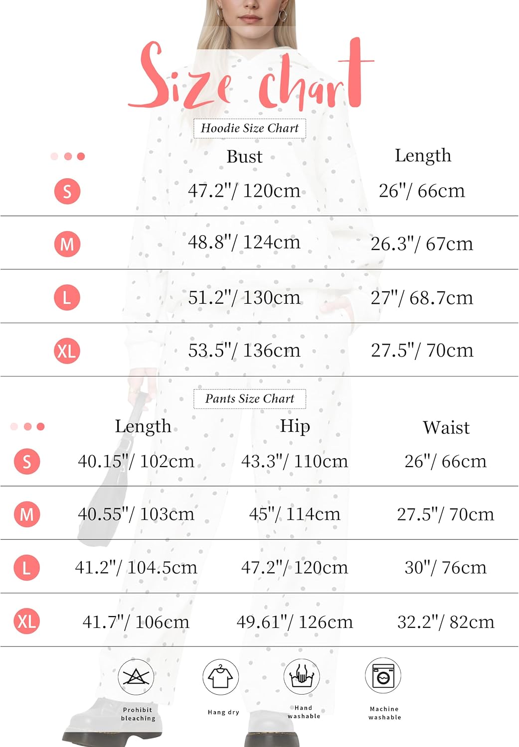 Lauweion Polka Dot Set-Womens Oversized Hoodie and Wide Leg Sweatpants - Image 4