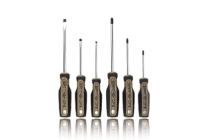 Spec Ops SPEC-S Tools 6-Piece Screwdriver Set, Phillips & Slotted, Magentic Tip, 3% Donated to Veterans