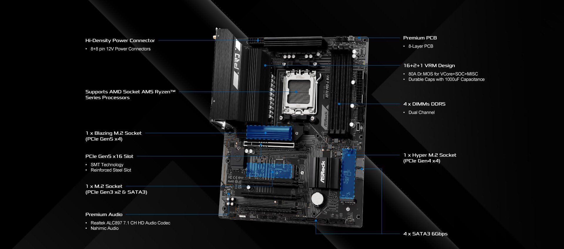 Amazon | ASRock マザーボード X870 Pro-A WiFi AMD Ryzen 9000/8000