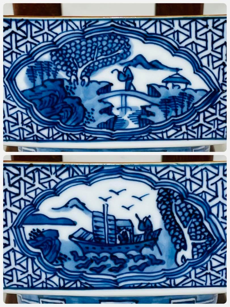 有田焼 谷鳳窯 宮崎祐輔 造 錦彩砂漠駱駝文 平鉢 直径23㎝