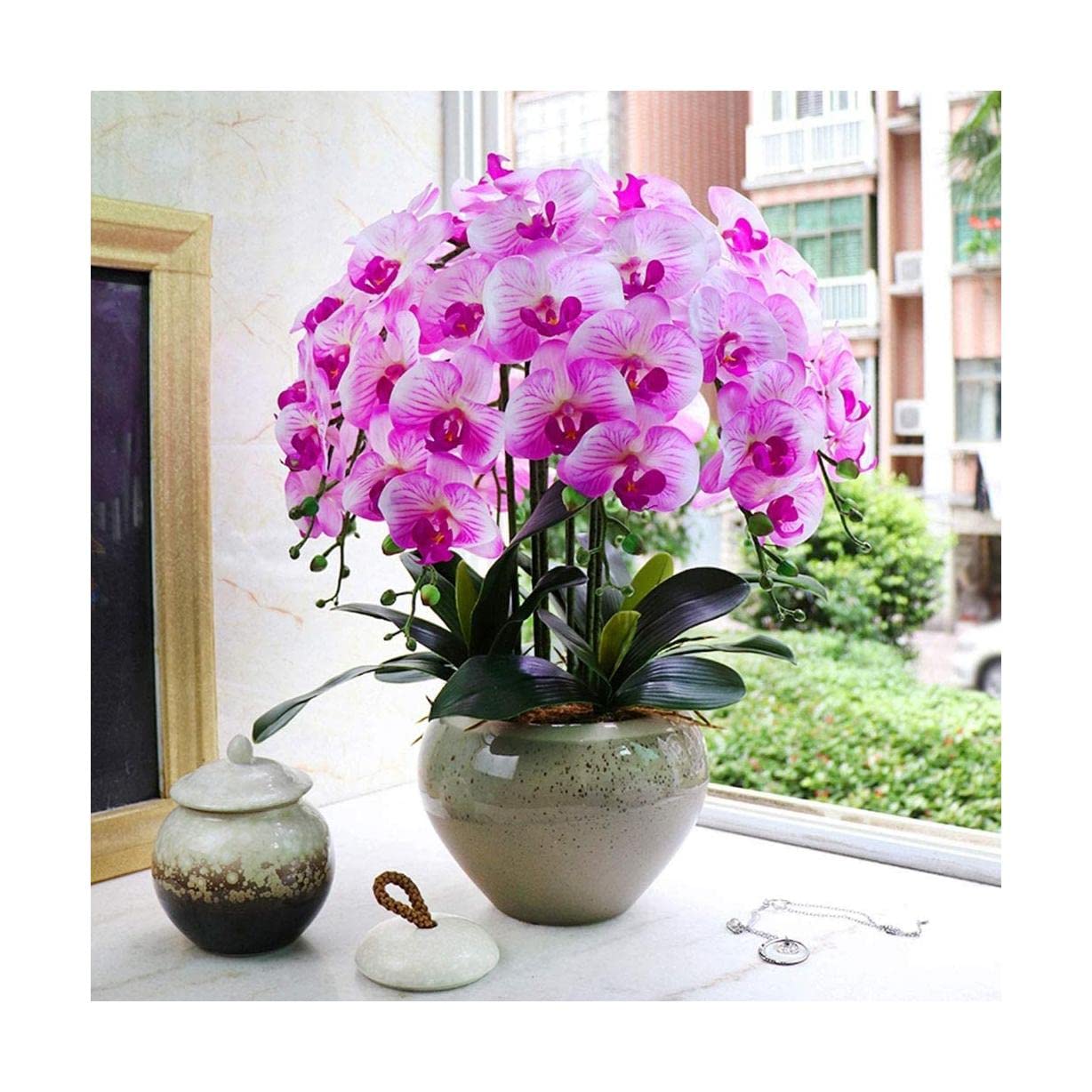 Sztuczne Orchidee Z Wazonem Do Wystroju Domu, Sztuczne Rośliny Bonsai, Kompozycja Kwiatowa, Dekoracja Stołu Na Przyjęcie W Domu I Biurze