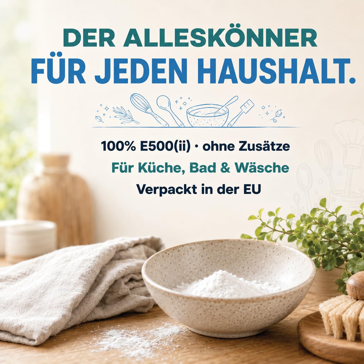 GiDeli Natron Lebensmittelqualität 2 x 5kg - Natriumbicarbonat Pulver ohne Zusätze - Ideal zum Koche, Backen, Waschen und Putzen - Vielseitige Anwendung im Haushalt