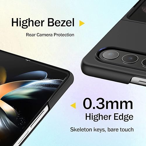 Miniatura 4 de Miimall Funda compatible con Samsung Galaxy Z Fold 4, parachoques de silicona líquida sedosa, carcasa plegable ultrafina y ligera, funda protectora