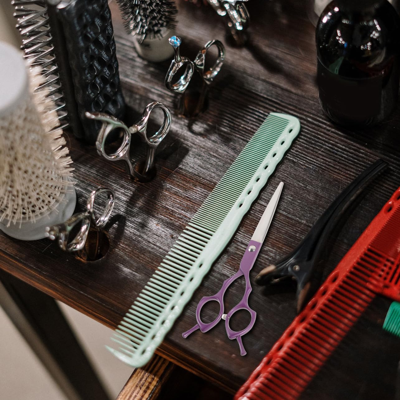 WOONEKY Tijeras Para Cortar El Pelo Profesionales De Acero Inoxidable Tijeras De Peluquero Para Salón De Peluquería Para Uso Diario