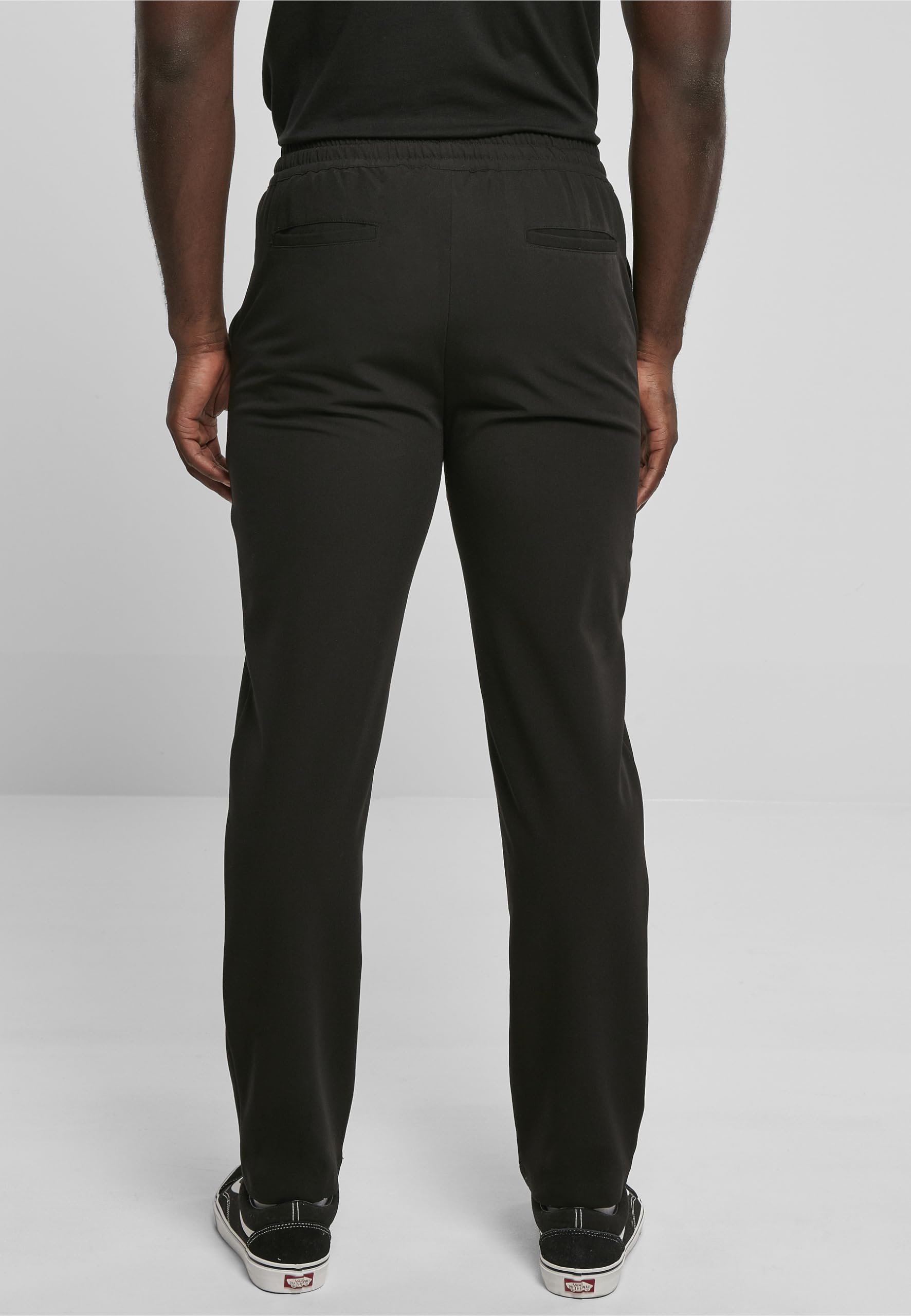 URBAN CLASSICS Pantalones de tela para hombre, elegantes pantalones de algodón con bolsillos traseros y laterales, cintura con elástico y cordón, tallas de XS a 5XL