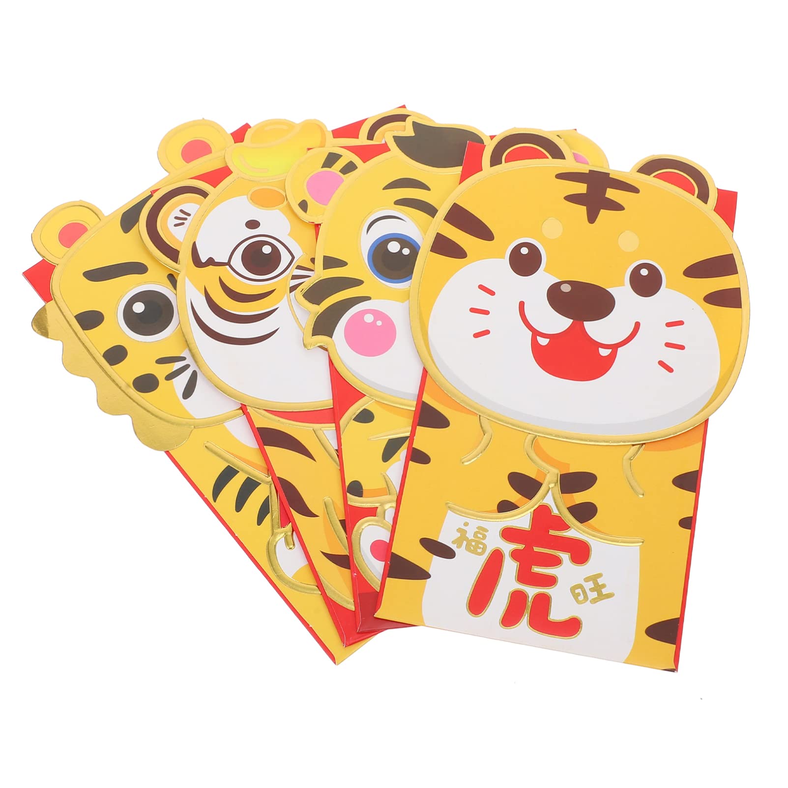 Toyvian 12pcs 3D Chinese New Year Red Envelopes 2022 Zodiac New Year Lucky Money Packets Chinese Red Packets Hong Bao Gift Money Envelopes for 2022 Chinese New Year Spring Festival Yellow-image-31