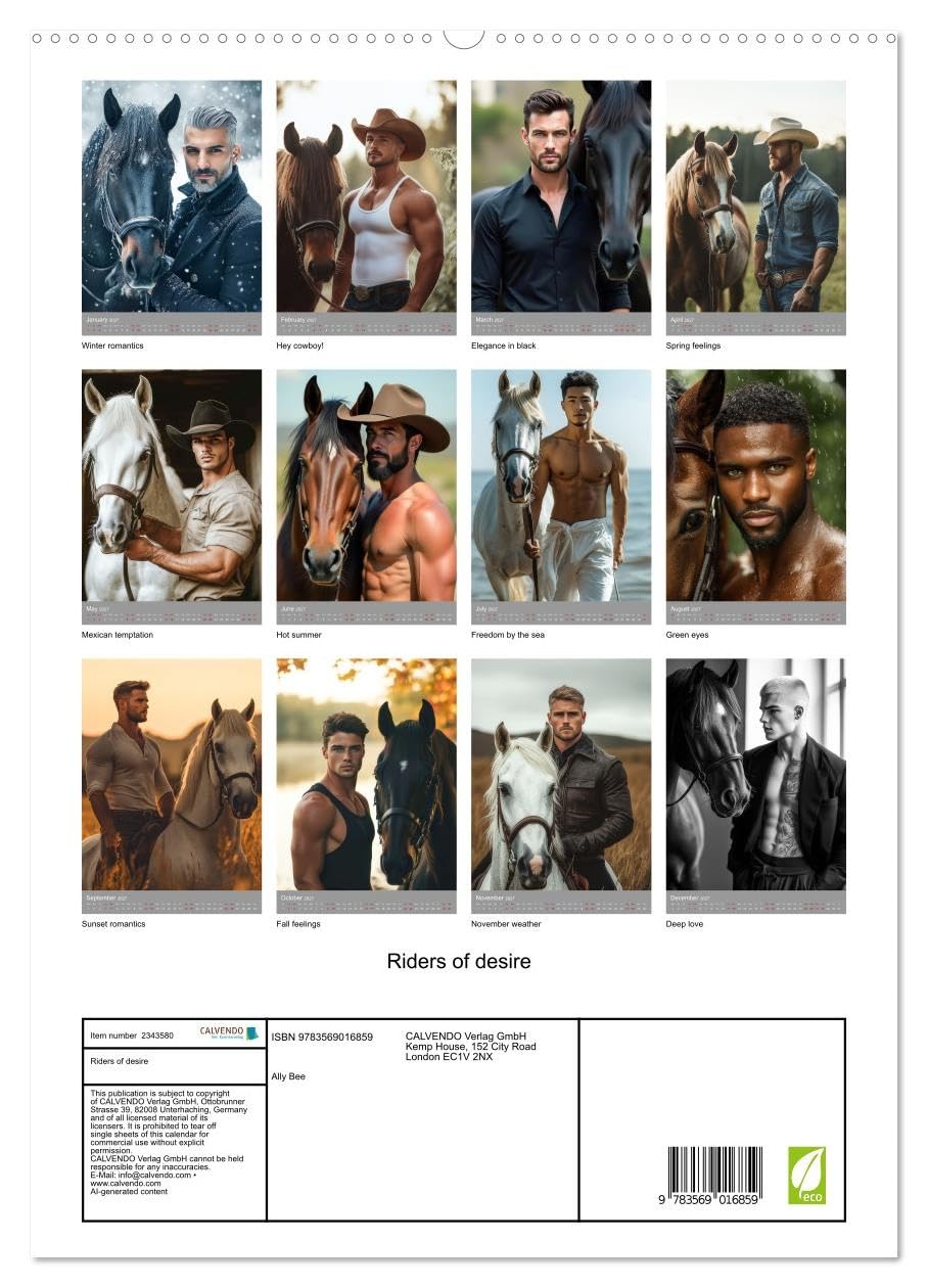 Riders of desire (High Quality Premium Wall Calendar 2027 DIN A2 portrait),CALVENDO 12 Month Wall Calendar: Exploring the passionate bond between man and horse
