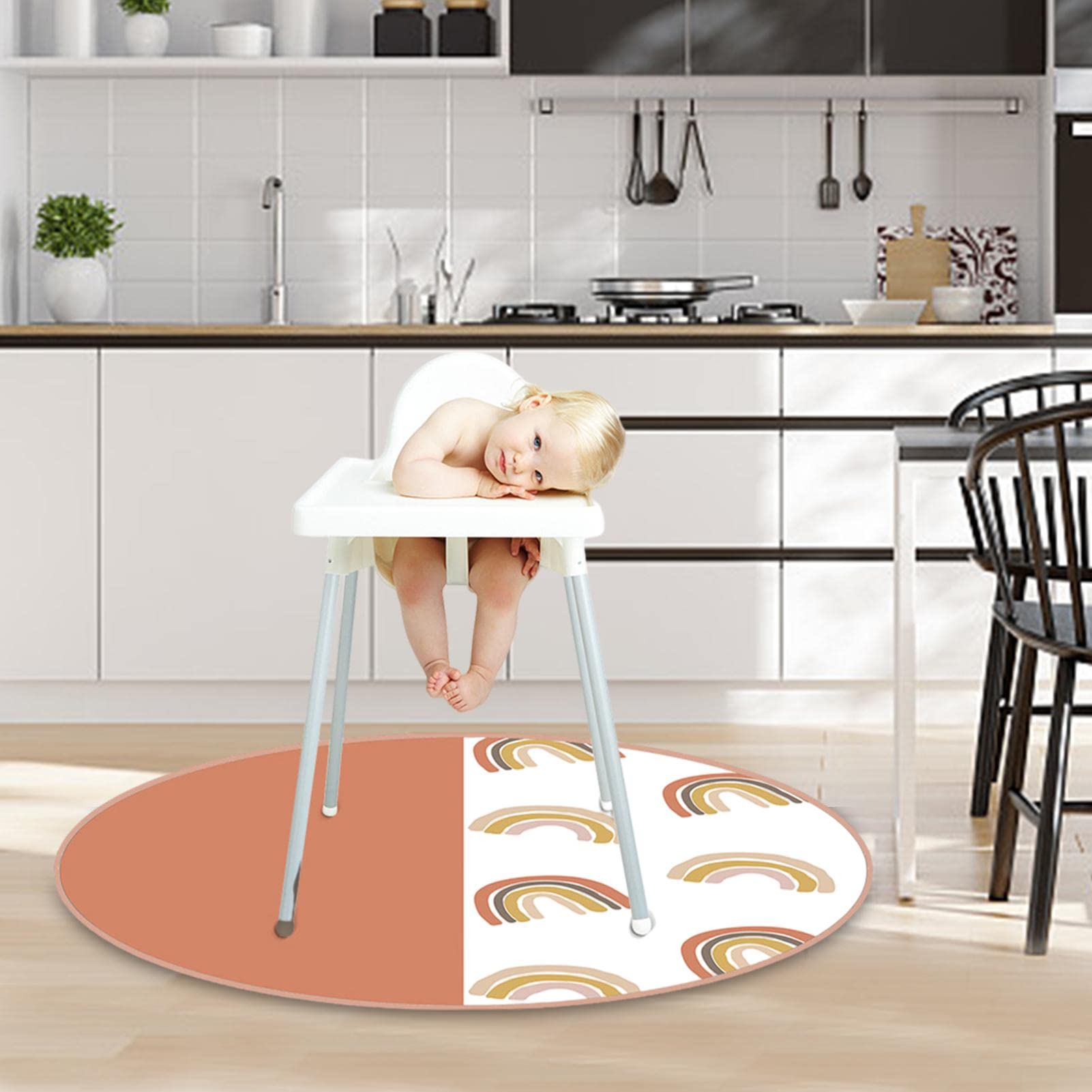 Splat Mat para la Trona – Juego Suelo Lavable, Mantel Picnic, portát , Spill Mat, Impermeable, Antideslizante, para bebés y niños, 51 Pulgadas
