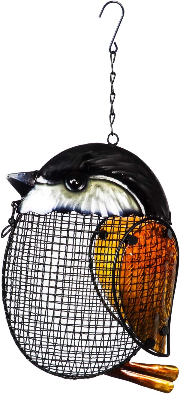 Evergreen Garden Bird Feeder - Fade and Weather Resistant Indoor/Outdoor Decoration for Homes, Yards and Gardens (Art Glass Shell)