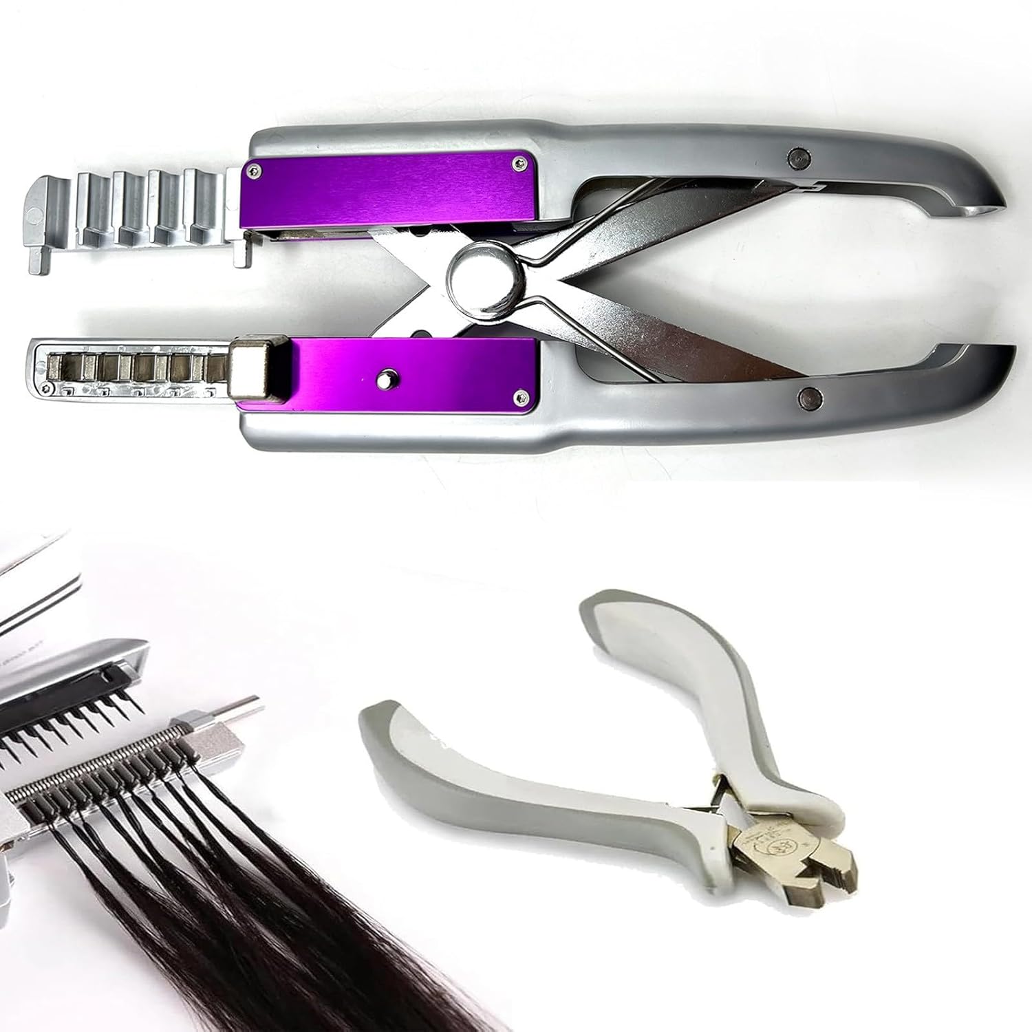 6D Hair Extensions Machine Kit, 3rd Generation 5-pin No-Trace Invisible Seamless Hair Extension Tools with Remover Tool (Machine Kit)