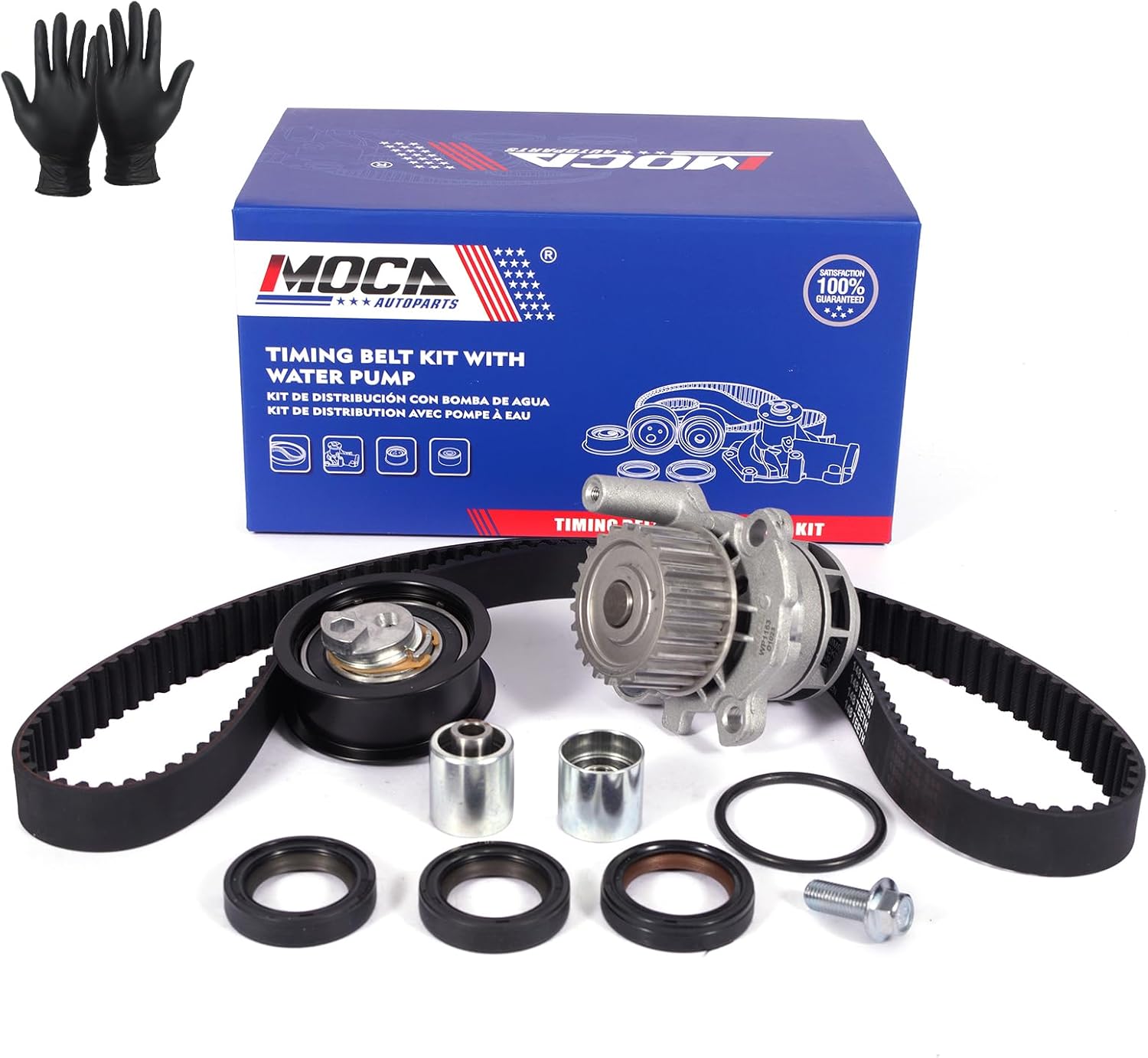 MOCA Timing Belt Kit & Water Pump Fit 09-15 for Audi TT Quattro 2.0L & 05-09 for Audi A4 Quattro 2.0L & 07-10 for Volkswagen Eos 2.0L & 06-08 for Volkswagen Passat 2.0L